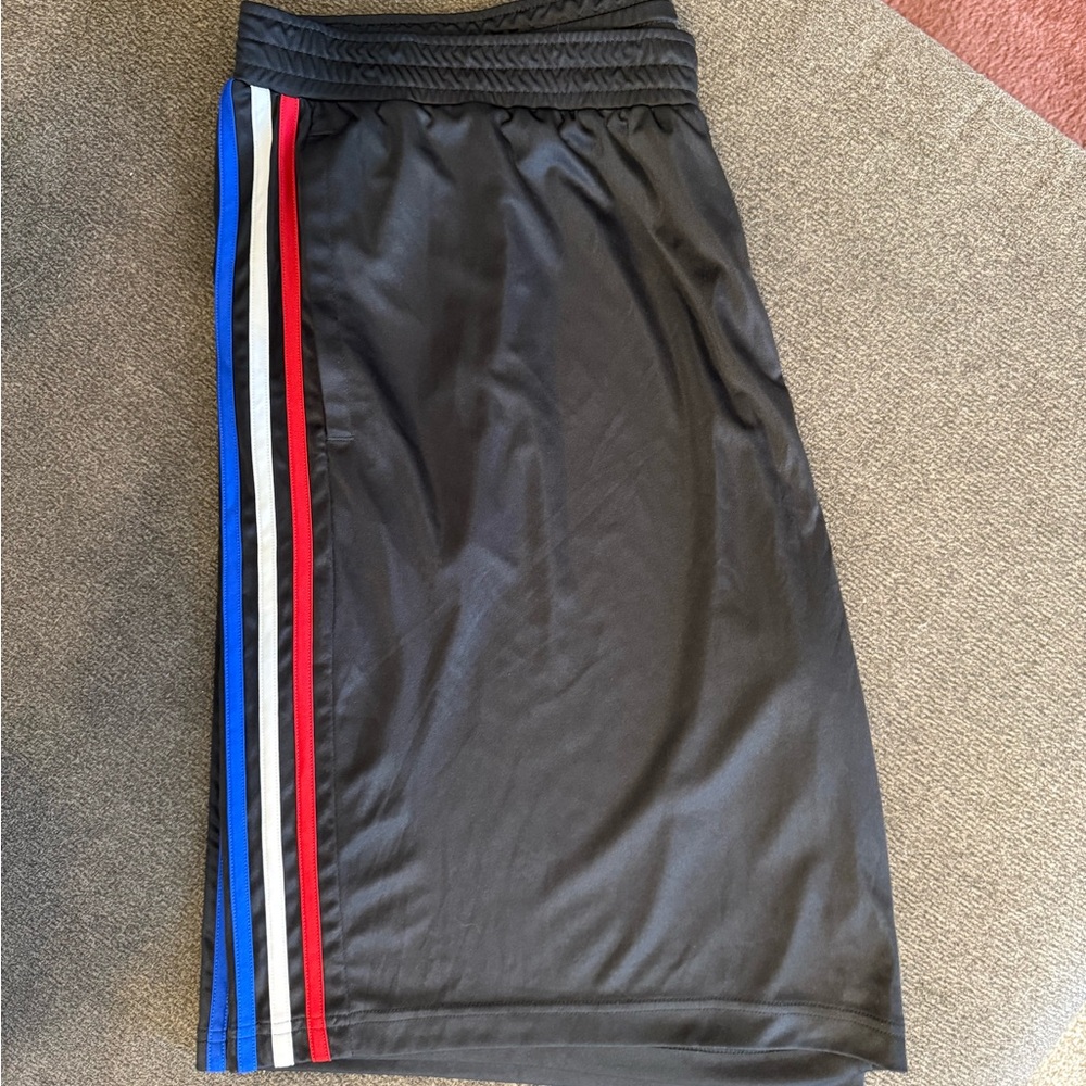 adidas Athletic Shorts with Tricolor Stripes